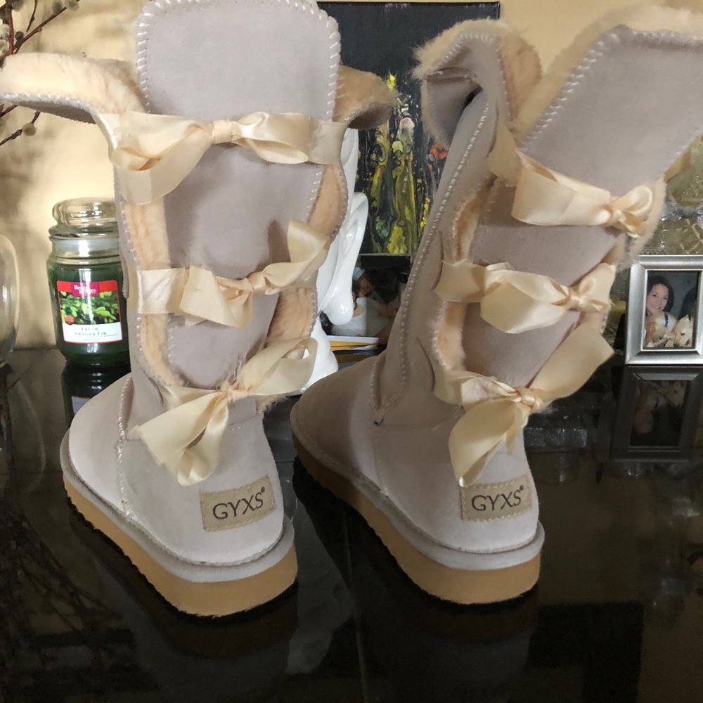 White/cream colored boots